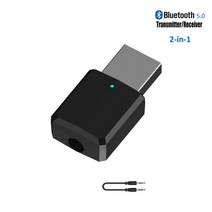 차량용 동글이 블루투스리시버electop usb 블루투스 5.0 송신기 수신기 3 in 1 edr 어댑터 동글 3.5mm aux for tv pc 헤드폰 홈 스테레오 카 오디오, 투인원 블랙