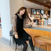 니트원피스룩 빅사이즈 여성의류 겨울 가을 란세 맨해튼 디자인감각 코디 키커 보이는 이너 1473806968