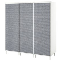 이케아 PLATSA 플랏사 옷장+미닫이도어3개 - 화이트 라르콜렌/다크그레이 180x57x191 cm