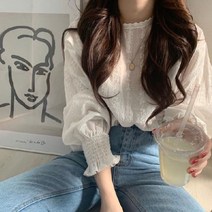 러블리 레이스 자수 블라우스