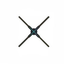 3D 홀로그램영상 팬 홍보 레이저광고 고화질 파티, 블랙56CM(APP+WiFi+시계 디스플레이)