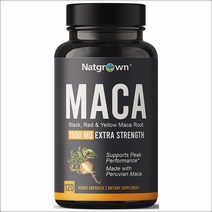 Natgrown 마카 뿌리 추출물 1500mg x 120 비건 캡슐, 1개, 기본