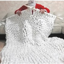 황토이불 중력 수피마 데일리라이크 이불 두툼한 니트 패션 부드럽고 따뜻한 수제 직조 두꺼운 원사 담요