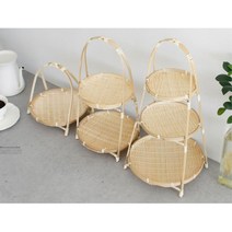 대나무 채반 디저트 2단 3단 선반 트레이 키친용품