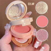 스모키아이쉐도우새로운 3 in 1 매트 하이라이터 블러쉬 팔레트 펄리 블러쉬 샤이니 아이섀도우 다기능 페이스 메이크업 팔레트 여성 화장품, 01, 01 01
