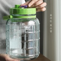 숨쉬는 유리 글라스 3L 5L 8L 효소 담금주병 과실주, 효소병 5L(색상랜덤)