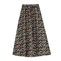 스커트 듀엘스커트 여름 하이 웨이스트 롱 프린트 플로랄 여성 캐주얼 쉬폰 비치 Faldas Boho 탄성 허리 홀리데이 있는 여성용 195585