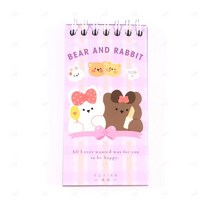 다이어리 꾸미기 DIY 곰돌이 스티커 수첩-보라