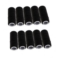 2-5pack 10 스풀 가죽 청바지 꿰매는 실 강한 손/기계 검정, 5개, 폴리에스터, 검은 색