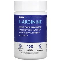 RSP Nutrition L 알지닌 산화질소 전구체 750mg 캡슐 100정, 1개