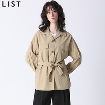 리스트 벨티드 포켓 오픈 카라 셔츠