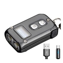 고휘도 손전등 휴대용 써치라이트 소형 NITECORE-TINI2 500 루멘 OLED 스마트 듀얼 코어 키 EDC 라이트 APC 슬립 기술 긴 대기 시간 C 타입 충전식, TINI2-Grey add USB_CHINA | LIT