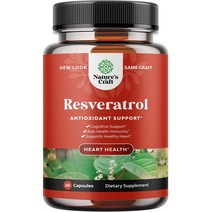 Natures Craft Resveratrol 레스베라톨 1200mg 60캡슐, 1세트, 단일용량