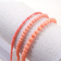 [50-001]원석라운드 2/3/4mm 산호오렌지 반줄