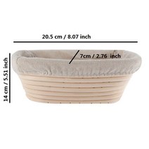 가성비 타원형 반죽 Banneton Brotform 등나무 빵 교정 바구니 등나무 위커 발효 사워도우 바구니 18 크기 호환, 12 size 20.5x14x7cm