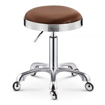 원형스툴의자 진료의자 미용스툴 진료실 바퀴보조의자, 브라운 실버(어스 휠)