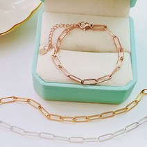 [써지컬스틸] 슬림 쁘띠 사선 클립 체인 목걸이 (3color 목걸이 팔찌 세트 가능)