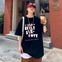 100%순면ins 하라주쿠풍반팔티셔츠남성여름루즈항풍고길