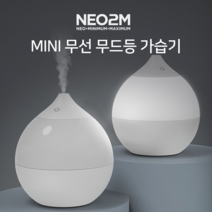 미니 소형 휴대용 무선 LED 무드등 탁상용 신생아 초음파 천연 가성비 원룸 가습기, 2개