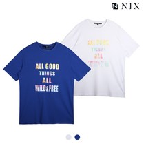 [NIX]유니)싱글 날염 레터링 전사 티셔츠(FNOMCTR772P