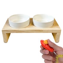 퍼피가드 원목 강아지 밥그릇 고양이 식기 2구, 기본 2구