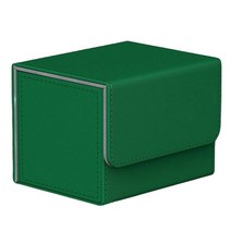 GHSHOP 프리미엄 카드 데크 박스 주최자 홀더 TCG 용 보관 수집 가능한 컨테이너 디스플레이, PU, 초록
