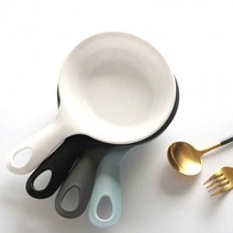 1+1 먹방용 손잡이 접시 복희 입짧은 햇님 먹방 라면 앞접시 그릇2p, 화이트+스카이블루