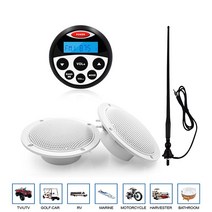 방수 해양 오디오 블루투스 스테레오 FM AM 수신기 MP3 플레이어 4 인치 마린 스피커 ATV 요트 보트 오토바이 + 라디오 안테나, 하나