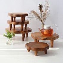 레인트리 원목 연화반 차탁 미니 다과상 나무 소반, 연화반차탁 225