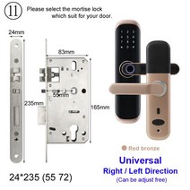 지문자물쇠 지문 인식 스마트 자물쇠 CDOK X3 도어락 Tuya 앱 카드/디지털 코드/키리스 전자 잠금 장치 홈 오피스 보안 장붓 구멍, [24] 24x235(5572)R