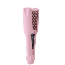 볼륨 앞머리 물결 빗 봉 고데기 professional volumizing hair iron ceramic 3d grid hair crimper curling iron 파마, 분홍색, 우리를