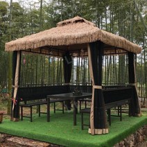 파라고 야외 파고라 초가 바베큐장 원두막 정자, 3x3m 초가 파고라 + 망사