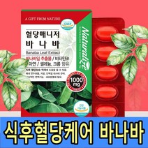 바나바 혈당솔루션 식후혈당관리 하루1알 코로솔산 바나바잎 추출물 네추럴라이즈