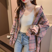 베베디 여성용 쇼스나 체크 롱 긴팔남방