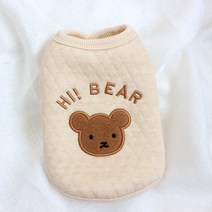 Neirny 오가닉강아지옷 곰돌이 털 안감 조끼 드랄론 셔츠 하이넥 발열섬유 이너 데일리 가을겨울옷 XXMJ-01, 곰돌이 조끼