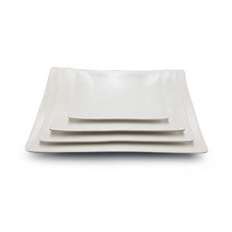 그린메라민 매트 사각접시 / 크림 (4호G-0664), 1개