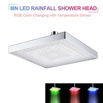 Led 레인 고압 물 자동으로 에 대 한 색상 변경 온도 센서 욕실 화장실 샤워 헤드, rgb 컬러 led