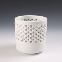 백자 투각 원형 필통 연필꽂이 다용도꽂이(특대), 미스씬 본상품선택