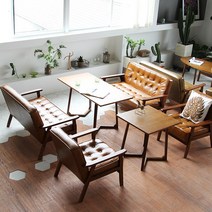 바 카페 쇼파 올드패션 카페 리셉션 1인 의자, 공식 규격, 6인 그룹(싱글  더블 X2 +2 테이블)