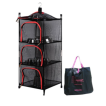 노마드캠핑 캐비넷 사각 식기건조망 + 전용파우치 + 폴대, 네온핑크, 5세트