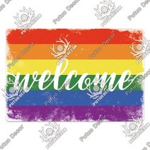 옥외간판 전자간판 디지털간판 LED간판 Putuo-레인보우 플라크 금속 주석 기호 빈티지 다양한 포함 플레이트 벽 아트 장식 바 게이 레즈비언 클럽 남자 동굴, 7.8x11.8inch, THF940