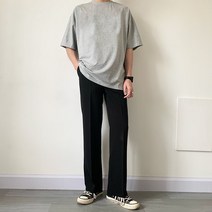 일자팬츠 와이드핏 다리길어보이는슬랙스 와이드 블랙팬츠 키큰남자바지 세미와이드 가을 남성 롱 정장 바지 봄가을