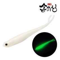손피싱 야광무빙쉐드 6개입/광어 다운샷 우럭 광어웜 채비 낚시, 화이트 야광(6개입)