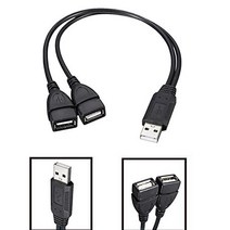 해외 30cm USB2.0 남성 듀얼 USB 여성 USB 충전 전원 케이블 연장 코드 USB Y 분배기 데이터 케이블 PROD3, One Color_미국, One Color_미국, 상세 설명 참조1