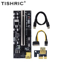 1-10pcs tishric pcie 라이저 009s 플러스 비디오 카드 확장 케이블 어댑터 pci 익스프레스 라이저 ver009c pcie x16 라이저 카드 마이닝, 1pcs ver009c 블랙