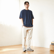 젠틀맨즈컨셉 네이비 세미오버핏 반팔 티셔츠_0TSTB12GSN