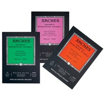 [아르쉬] 뉴 아르쉬 수채패드 1면 제본 300g 12매/ 23x31cm 26x36cm, 26x36 세목