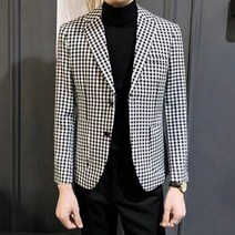 FANSYLI 남자 봄가을 헨리넥 정장 빈티지 하프 슬림 캐주얼 스몰 정장 코트 W8ALL05