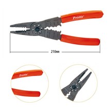 7in 1 다목적 펜치 압착 도구 미터법 크기 와이어 커터 케이블 절단 스트립 라인 프레스 8PK-CT009, 한개옵션0