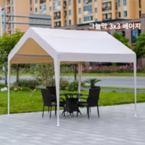 탐스로이 장박 글램핑 몽골텐트 캐노피 방수 접이식 옥상 그늘막 대형 창고 쉘터 주차, 그늘막 3x3